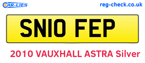 SN10FEP are the vehicle registration plates.