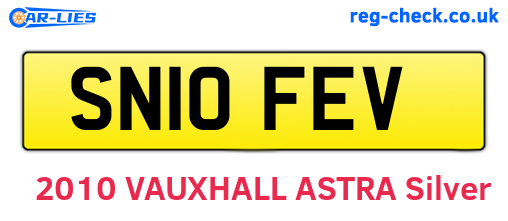 SN10FEV are the vehicle registration plates.