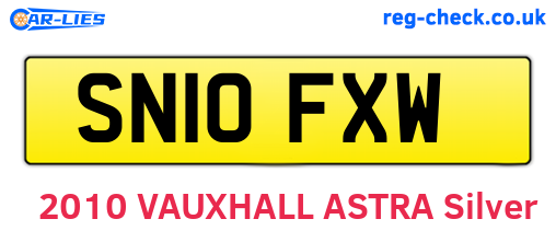 SN10FXW are the vehicle registration plates.