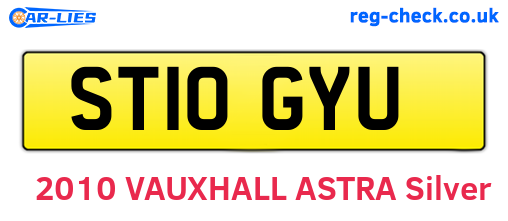 ST10GYU are the vehicle registration plates.