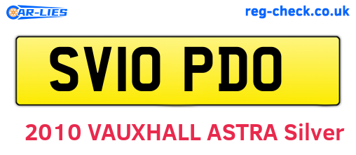 SV10PDO are the vehicle registration plates.