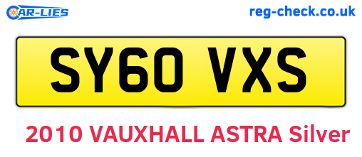SY60VXS are the vehicle registration plates.