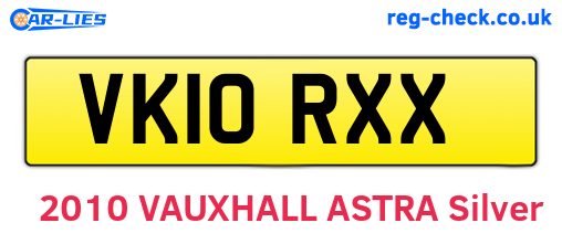 VK10RXX are the vehicle registration plates.