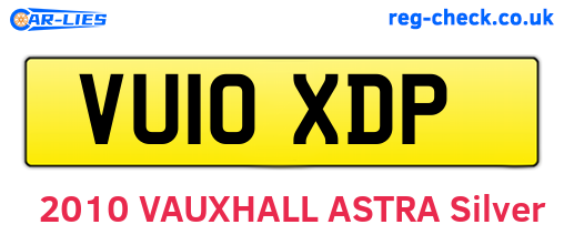 VU10XDP are the vehicle registration plates.