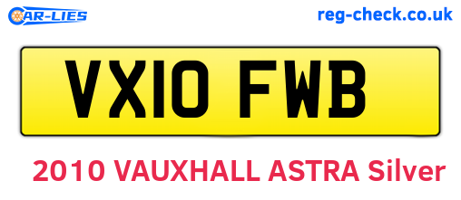 VX10FWB are the vehicle registration plates.