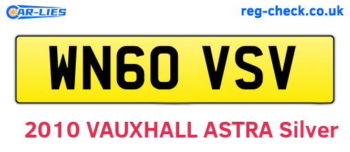 WN60VSV are the vehicle registration plates.