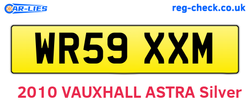WR59XXM are the vehicle registration plates.