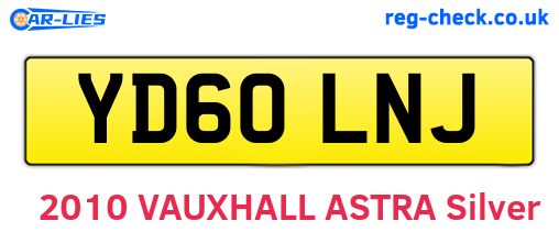 YD60LNJ are the vehicle registration plates.