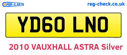 YD60LNO are the vehicle registration plates.
