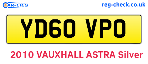 YD60VPO are the vehicle registration plates.