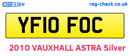 YF10FOC are the vehicle registration plates.