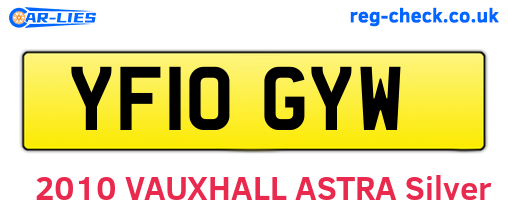 YF10GYW are the vehicle registration plates.