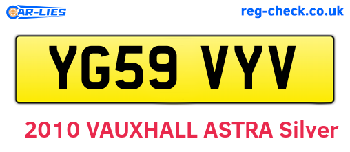 YG59VYV are the vehicle registration plates.