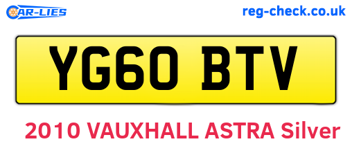 YG60BTV are the vehicle registration plates.
