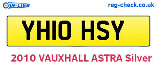 YH10HSY are the vehicle registration plates.