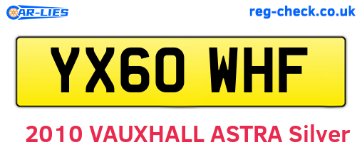 YX60WHF are the vehicle registration plates.