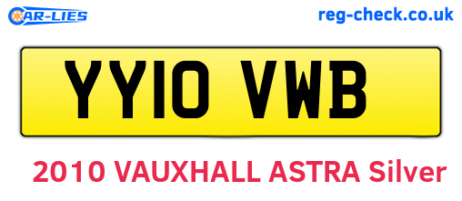 YY10VWB are the vehicle registration plates.