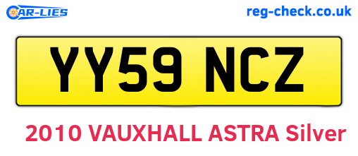 YY59NCZ are the vehicle registration plates.