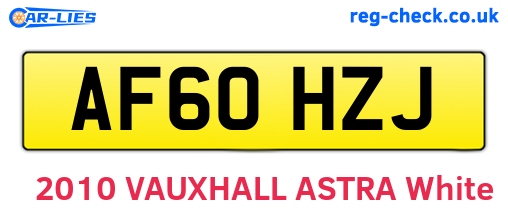 AF60HZJ are the vehicle registration plates.