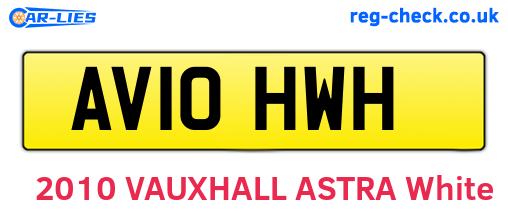 AV10HWH are the vehicle registration plates.
