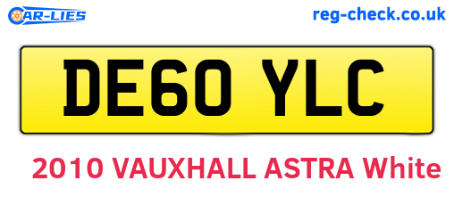 DE60YLC are the vehicle registration plates.