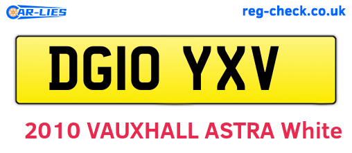 DG10YXV are the vehicle registration plates.
