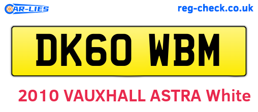 DK60WBM are the vehicle registration plates.