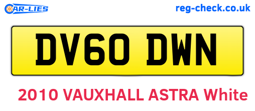 DV60DWN are the vehicle registration plates.