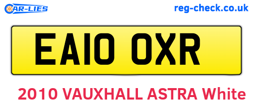 EA10OXR are the vehicle registration plates.