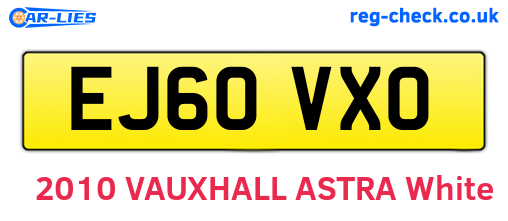 EJ60VXO are the vehicle registration plates.