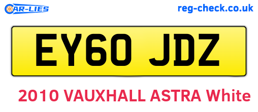 EY60JDZ are the vehicle registration plates.