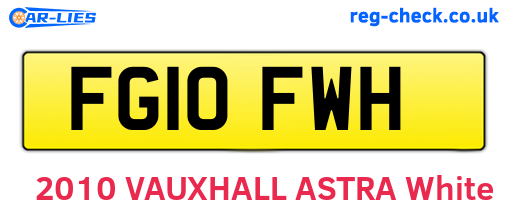 FG10FWH are the vehicle registration plates.
