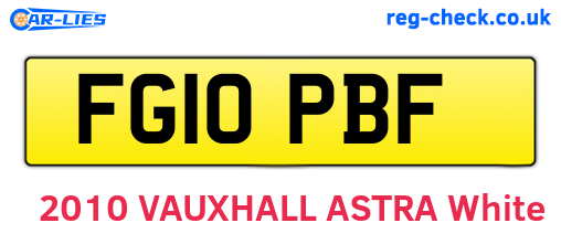 FG10PBF are the vehicle registration plates.