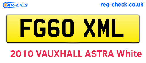 FG60XML are the vehicle registration plates.