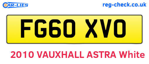 FG60XVO are the vehicle registration plates.