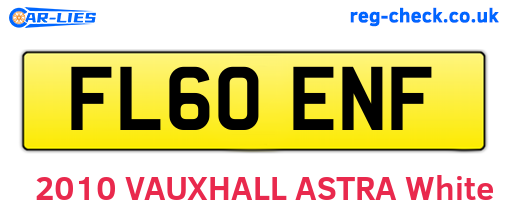 FL60ENF are the vehicle registration plates.