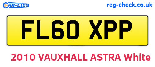 FL60XPP are the vehicle registration plates.