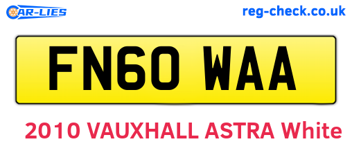 FN60WAA are the vehicle registration plates.