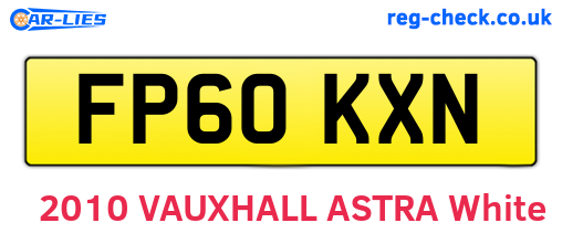FP60KXN are the vehicle registration plates.