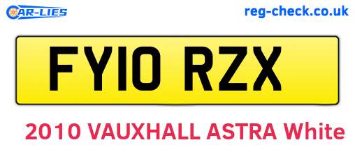 FY10RZX are the vehicle registration plates.