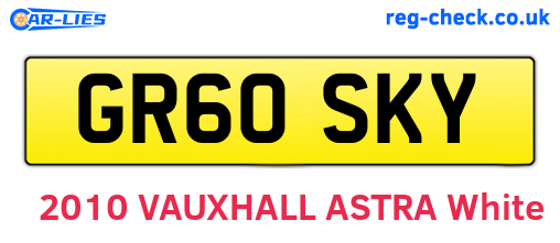 GR60SKY are the vehicle registration plates.