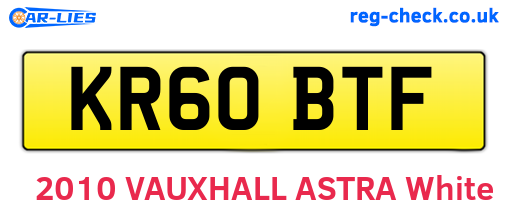 KR60BTF are the vehicle registration plates.
