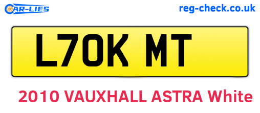 L70KMT are the vehicle registration plates.