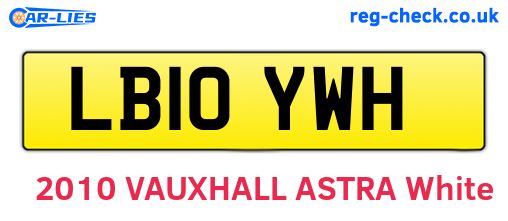 LB10YWH are the vehicle registration plates.