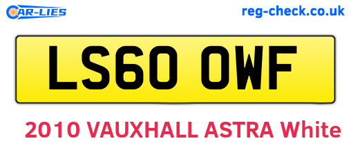 LS60OWF are the vehicle registration plates.
