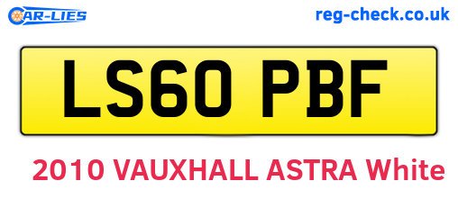 LS60PBF are the vehicle registration plates.