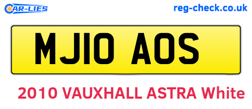 MJ10AOS are the vehicle registration plates.