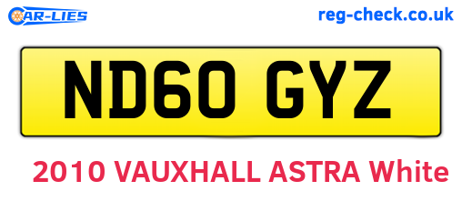 ND60GYZ are the vehicle registration plates.
