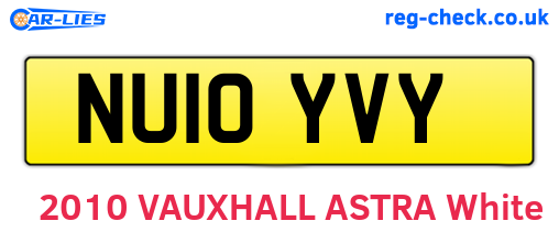 NU10YVY are the vehicle registration plates.