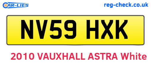 NV59HXK are the vehicle registration plates.